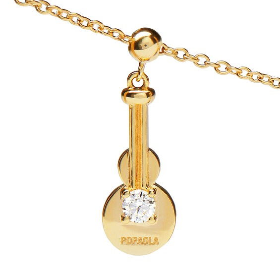 PDPAOLA™ at Zales Cubic Zirconia Guitar Bead Charm in Sterling Silver with 18K Gold Plate