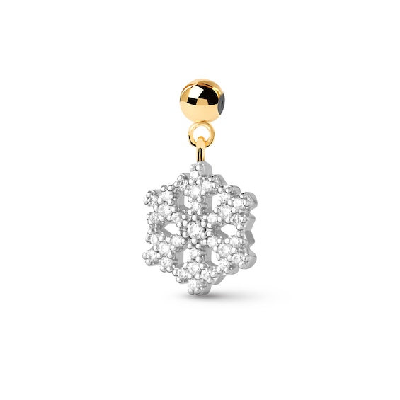 PDPAOLAâ¢ at Zales Cubic Zirconia Snowflake Bead Charm in Sterling Silver with 18K Gold Plate