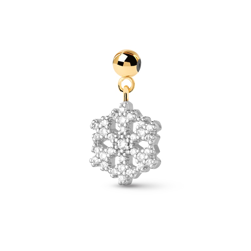 Main Image 1 of PDPAOLA™ at Zales Cubic Zirconia Snowflake Bead Charm in Sterling Silver with 18K Gold Plate
