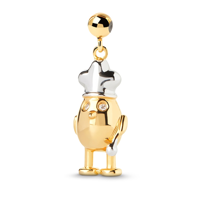 Main Image 1 of PDPAOLA™ at Zales Cubic Zirconia Chef Bead Charm in Sterling Silver with 18K Gold Plate