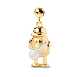 PDPAOLA™ at Zales Cubic Zirconia Guitar Player Bead Charm in Sterling Silver with 18K Gold Plate