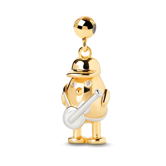 PDPAOLAâ¢ at Zales Cubic Zirconia Guitar Player Bead Charm in Sterling Silver with 18K Gold Plate