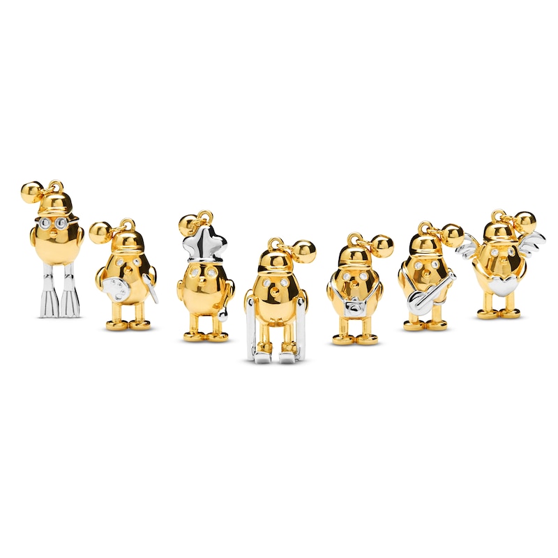 Main Image 3 of PDPAOLA™ at Zales Cubic Zirconia Guitar Player Bead Charm in Sterling Silver with 18K Gold Plate