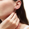 Thumbnail Image 2 of Pear-Shaped and Marquise-Cut Amethyst with Diamond Accent Flower Stud Earrings in 10K Gold