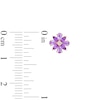 Thumbnail Image 3 of Pear-Shaped and Marquise-Cut Amethyst with Diamond Accent Flower Stud Earrings in 10K Gold