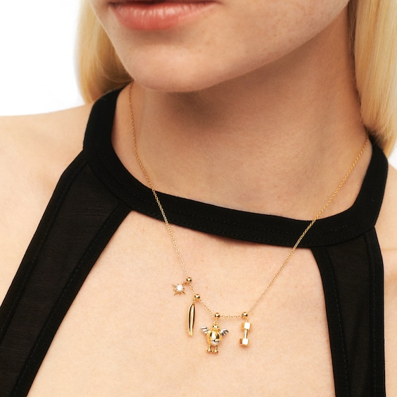 PDPAOLAâ¢ at Zales Cubic Zirconia Cupid Bead Charm in Sterling Silver with 18K Gold Plate
