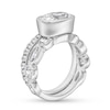 Thumbnail Image 3 of 5.70 CT. T.W. Certified Oval, Round and Emerald-Cut Lab-Grown Diamond Bridal Set in 14K White Gold (F/VS2)