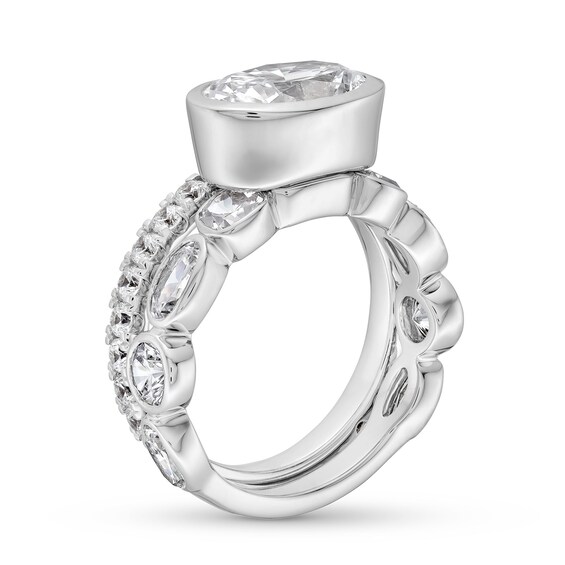 5-3/4 CT. T.w. Certified Oval, Round and Emerald-Cut Lab-Grown Diamond Bridal Set in 14K White Gold (F/Vs2)