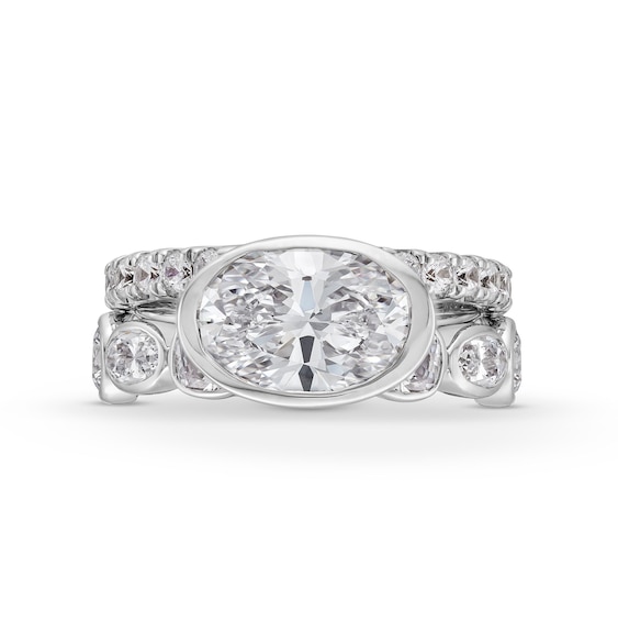 5-3/4 CT. T.w. Certified Oval, Round and Emerald-Cut Lab-Grown Diamond Bridal Set in 14K White Gold (F/Vs2)
