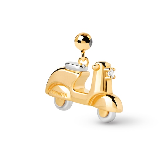 PDPAOLAâ¢ at Zales Cubic Zirconia Moto Bead Charm in Sterling Silver with 18K Gold Plate