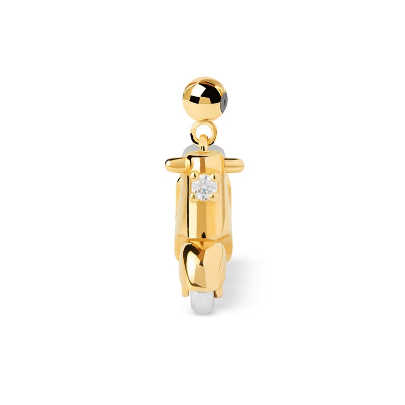 Main Image 3 of PDPAOLA™ at Zales Cubic Zirconia Moto Bead Charm in Sterling Silver with 18K Gold Plate