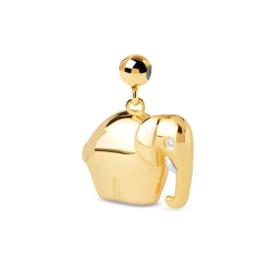 PDPAOLAâ¢ at Zales Cubic Zirconia Elephant Bead Charm in Sterling Silver with 18K Gold Plate