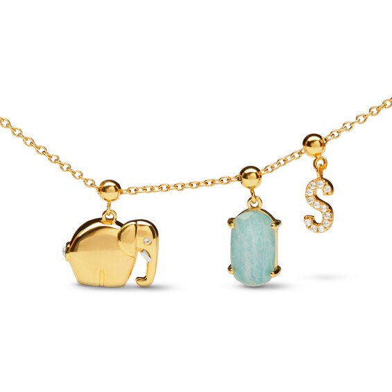 PDPAOLAâ¢ at Zales Cubic Zirconia Elephant Bead Charm in Sterling Silver with 18K Gold Plate