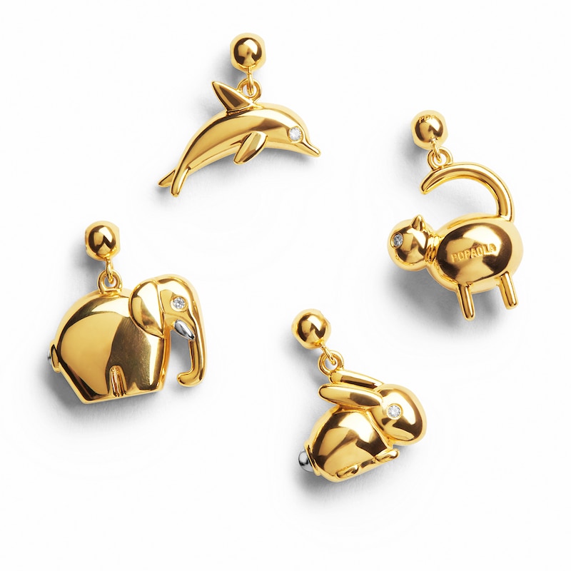 Main Image 3 of PDPAOLA™ at Zales Cubic Zirconia Elephant Bead Charm in Sterling Silver with 18K Gold Plate