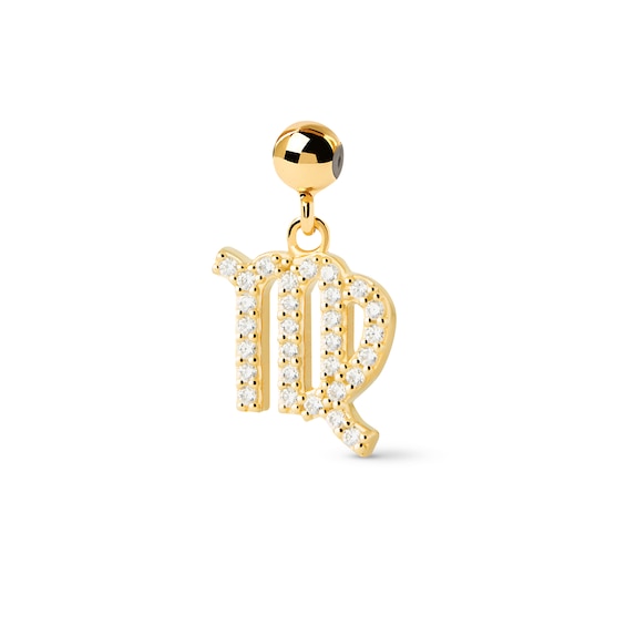 PDPAOLA⢠at Zales Cubic Zirconia Virgo Zodiac Sign Bead Charm in Sterling Silver with 18K Gold Plate