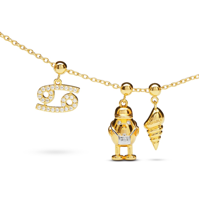 Main Image 3 of PDPAOLA™ at Zales Cubic Zirconia Cancer Zodiac Sign Bead Charm in Sterling Silver with 18K Gold Plate