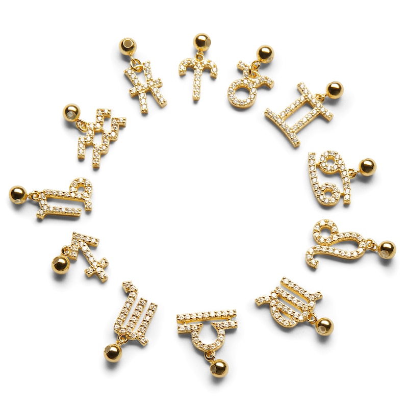 Main Image 2 of PDPAOLA™ at Zales Cubic Zirconia Capricorn Zodiac Sign Bead Charm in Sterling Silver with 18K Gold Plate
