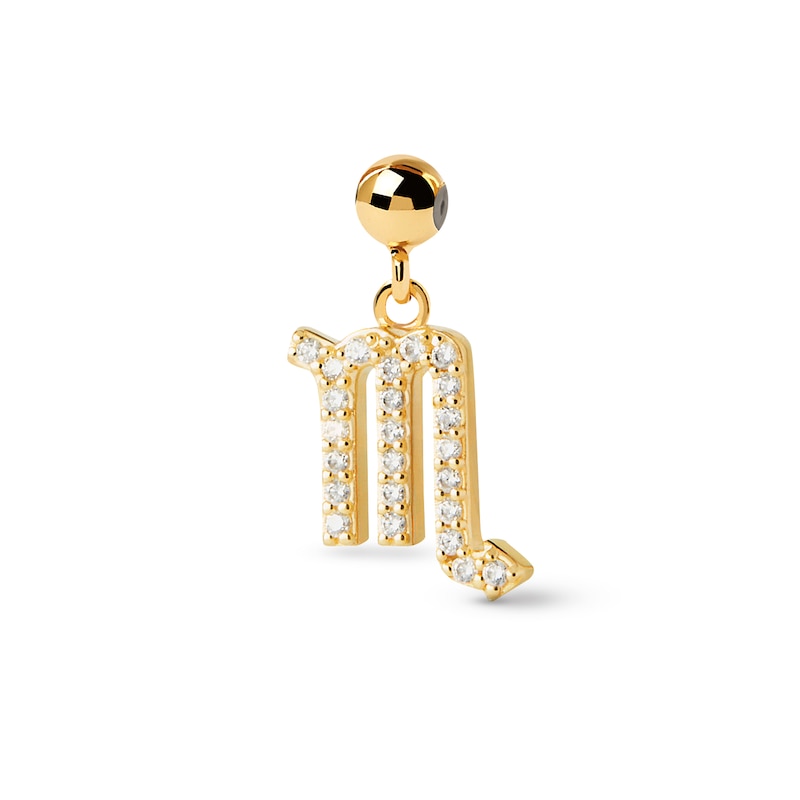 Main Image 1 of PDPAOLA™ at Zales Cubic Zirconia Scorpio Zodiac Sign Bead Charm in Sterling Silver with 18K Gold Plate