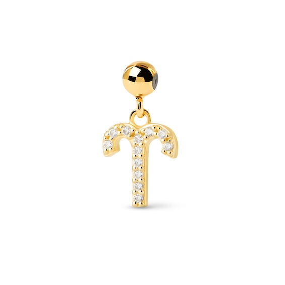 PDPAOLAâ¢ at Zales Cubic Zirconia Aries Zodiac Sign Bead Charm in Sterling Silver with 18K Gold Plate