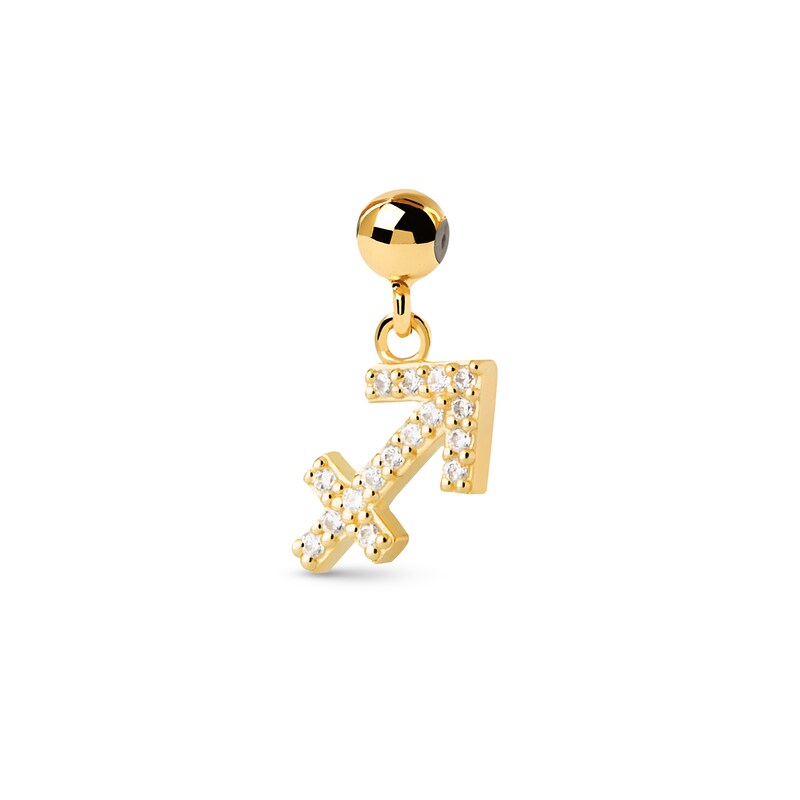 Main Image 1 of PDPAOLA™ at Zales Cubic Zirconia Sagittarius Zodiac Sign Bead Charm in Sterling Silver with 18K Gold Plate