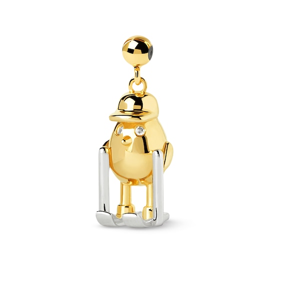 PDPAOLAâ¢ at Zales Cubic Zirconia Skier Bead Charm in Sterling Silver with 18K Gold Plate