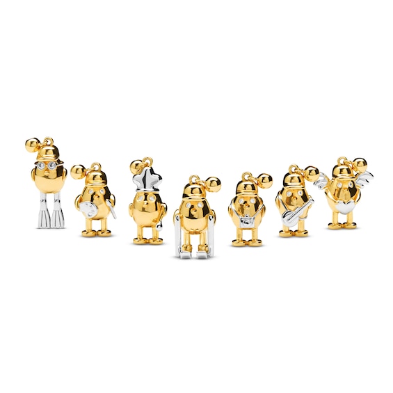 PDPAOLAâ¢ at Zales Cubic Zirconia Skier Bead Charm in Sterling Silver with 18K Gold Plate