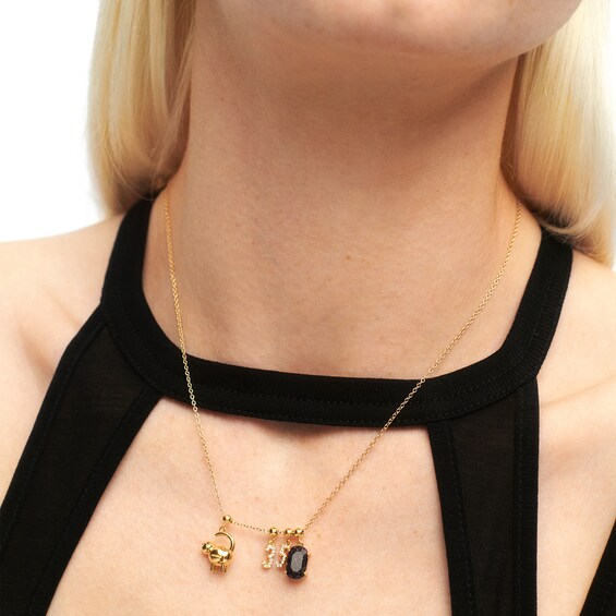 PDPAOLAâ¢ at Zales Cubic Zirconia Cat Bead Charm in Sterling Silver with 18K Gold Plate