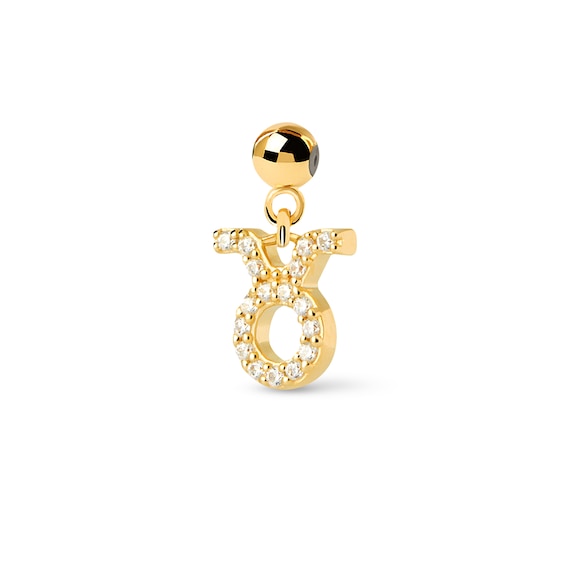 PDPAOLAâ¢ at Zales Cubic Zirconia Taurus Zodiac Sign Bead Charm in Sterling Silver with 18K Gold Plate