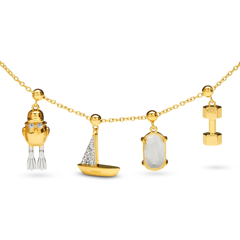 Main Image 3 of PDPAOLA™ at Zales Cubic Zirconia Sailboat Bead Charm in Sterling Silver with 18K Gold Plate
