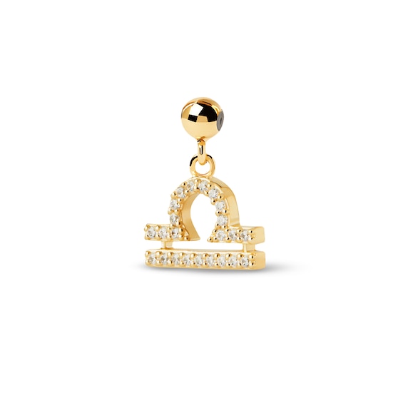 PDPAOLAâ¢ at Zales Cubic Zirconia Libra Zodiac Sign Bead Charm in Sterling Silver with 18K Gold Plate