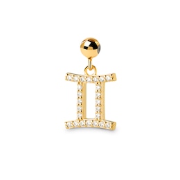 PDPAOLA™ at Zales Cubic Zirconia Gemini Zodiac Sign Bead Charm in Sterling Silver with 18K Gold Plate