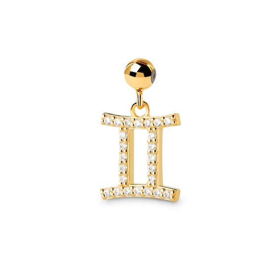 PDPAOLA⢠at Zales Cubic Zirconia Gemini Zodiac Sign Bead Charm in Sterling Silver with 18K Gold Plate