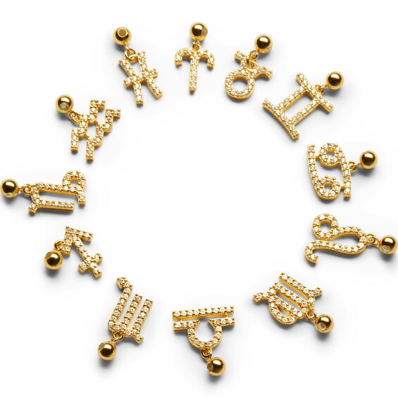 PDPAOLAâ¢ at Zales Cubic Zirconia Gemini Zodiac Sign Bead Charm in Sterling Silver with 18K Gold Plate