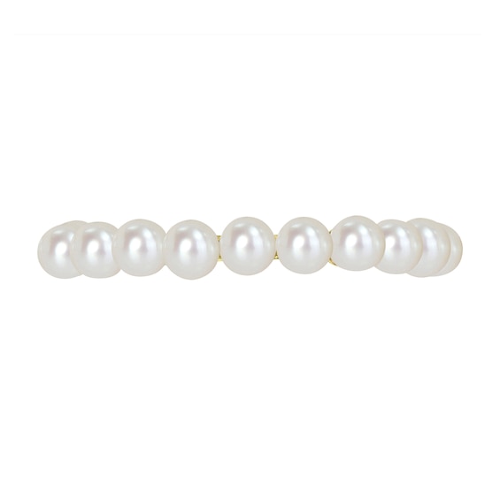 3.0-3.5mm Freshwater Cultured Pearl Eleven Stone Ring in 14K Gold