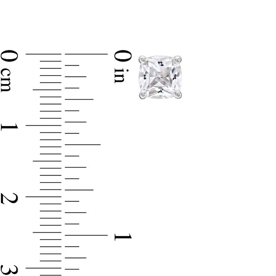 Cushion-Cut White Lab-Created Sapphire Bypass Frame Pendant, Ring and Stud Earrings Set in Sterling Silver