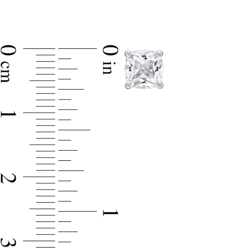 Main Image 5 of Cushion-Cut White Lab-Created Sapphire Bypass Frame Pendant, Ring and Stud Earrings Set in Sterling Silver
