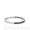 Thumbnail Image 3 of 5.0mm Black Onyx and White Lab-Created Sapphire Half-and-Half Tennis Bracelet in Sterling Silver - 7.5"