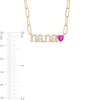 Thumbnail Image 3 of Heart-Shaped Pink and White Lab-Created Sapphire "nana" Chain Necklace in Sterling Silver with 14K Gold Plate