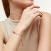 Thumbnail Image 2 of 6.0mm Princess-Cut Lab-Created Ruby and White Lab-Created Sapphire Bolo Bracelet in Sterling Silver - 9"