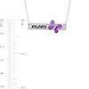 Thumbnail Image 2 of Pear-Shaped Amethyst and Diamond Accent "mom" Butterfly Bar Necklace in Sterling Silver