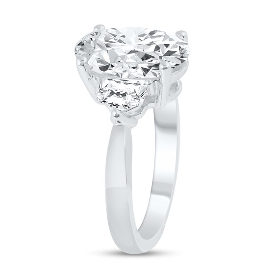 4-3/4 CT. T.w. Oval and Shield Certified Lab-Grown Diamond Three Stone Engagement Ring in 14K White Gold (F/Vs2)