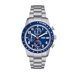 Men’s Fossil Sport Tourer Chronograph Watch with Blue Dial (Model: FS6047)