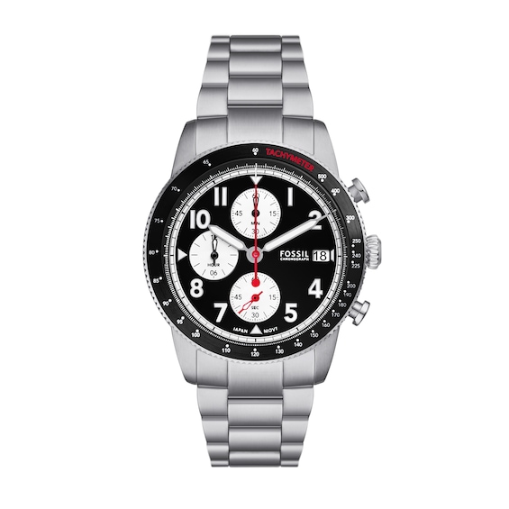 Menâs Fossil Sport Tourer Chronograph Watch with Black Dial (Model: Fs6045)