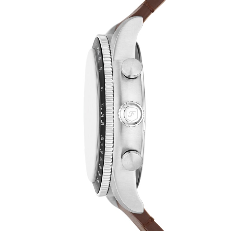 Main Image 3 of Men’s Fossil Sport Tourer Brown Leather Strap Chronograph Watch with Cream Dial (Model: FS6042)