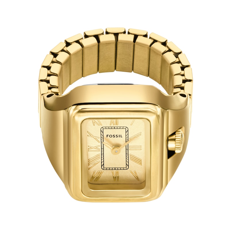 Main Image 3 of Ladies’ Fossil Raquel Gold-Tone IP Ring Watch with Rectangular Gold-Tone Sunray Dial (Model: ES5343)