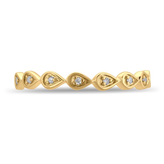 1/6 Ct. T.w. Lab-Grown Diamond Double-Sided Teardrop Ring in Sterling Silver and 14K Gold Plate (F/Si2)