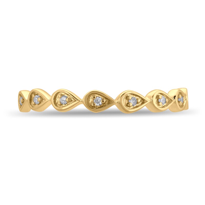 Main Image 5 of 1/6 Ct. T.W. Lab-Created Diamond Double-Sided Teardrop Ring in Sterling Silver and 14K Gold Plate (F/SI2)