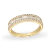 Thumbnail Image 1 of 5/8 CT. T.W. Baguette and Round Diamond Triple Row Anniversary Band in 14K Gold