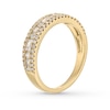Thumbnail Image 3 of 5/8 CT. T.W. Baguette and Round Diamond Triple Row Anniversary Band in 14K Gold