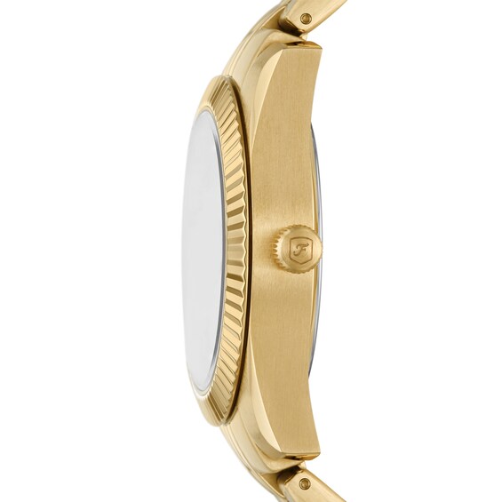 Ladiesâ Fossil Scarlette Gold-Tone IP Watch with Gold-Tone Sunray Dial (Model: Es5338)